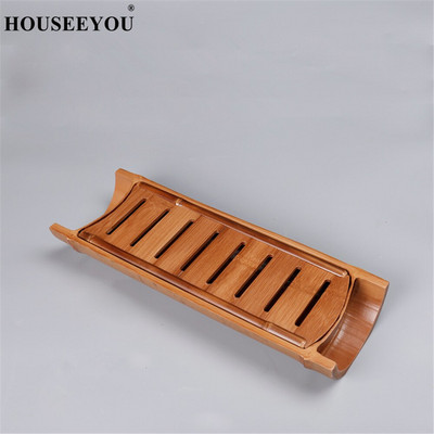 Rankų darbo natūralaus bambuko arbatos padėklas Kinietiškas Kung Fu arbatos rinkinys Priedai Pagrindinis Paprastas Mini stačiakampis bambuko serviravimo padėklas