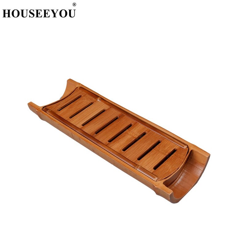 Rankų darbo natūralaus bambuko arbatos padėklas Kinietiškas Kung Fu arbatos rinkinys Priedai Pagrindinis Paprastas Mini stačiakampis bambuko serviravimo padėklas