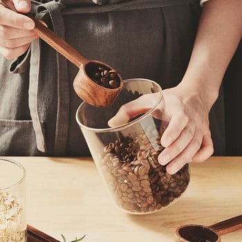 Μαύρη καρυδιά Ξύλινο κουτάλι μεζούρα Κουτάλι καφέ με μακριά κοντή λαβή Κουζίνα Εργαλείο ψησίματος σπιτιού Μεζούρα για κατανάλωση