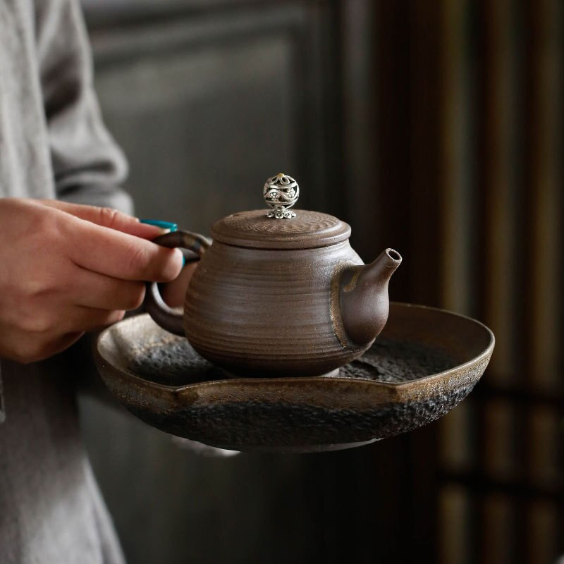 Fazék Csapágy Csökkenő Hold Fazék Csapágy Kézi Vintage Kancsó Hu Dian Kerámia Kung Fu Dry-Bulb, Panzió Pot Disk Teaasztal Teatálca