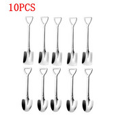 10 vnt. Kastuvas kavos šaukštas Creative Nerūdijančio plieno arbatinis šaukštelis Ledų desertas Šaukštas Kalėdų dovanų stalo įrankių įrankis