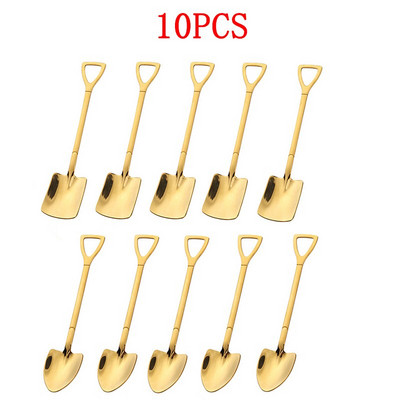 10 vnt. Kastuvas kavos šaukštas Creative Nerūdijančio plieno arbatinis šaukštelis Ledų desertas Šaukštas Kalėdų dovanų stalo įrankių įrankis