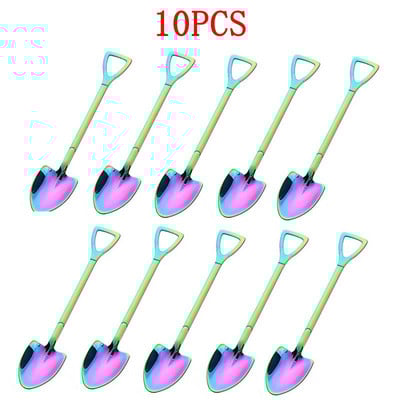 10 vnt. Kastuvas kavos šaukštas Creative Nerūdijančio plieno arbatinis šaukštelis Ledų desertas Šaukštas Kalėdų dovanų stalo įrankių įrankis