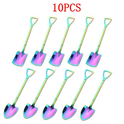 10 vnt. Kastuvas kavos šaukštas Creative Nerūdijančio plieno arbatinis šaukštelis Ledų desertas Šaukštas Kalėdų dovanų stalo įrankių įrankis