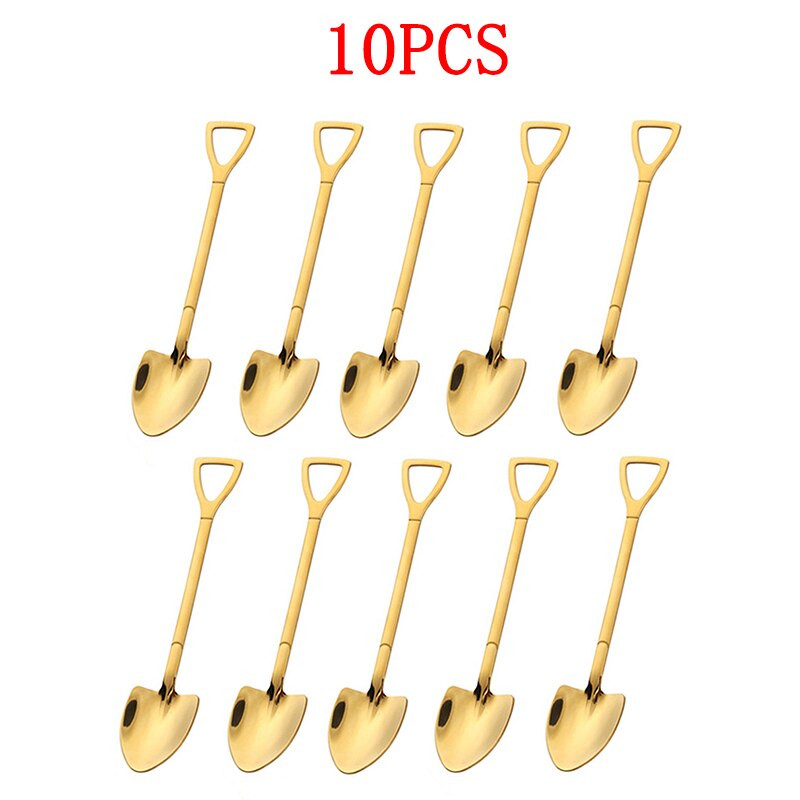 10 vnt. Kastuvas kavos šaukštas Creative Nerūdijančio plieno arbatinis šaukštelis Ledų desertas Šaukštas Kalėdų dovanų stalo įrankių įrankis