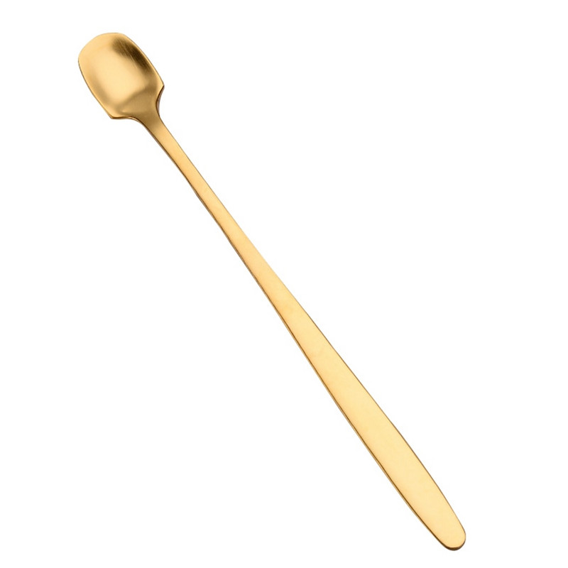 12 vnt / rinkinys Prabangus kavos šaukštas Nerūdijantis plienas Auksinis Mini šaukštelis Cukraus Desertinis Šaukštelis Ledų Sriubos Šaukštelis Virtuvės reikmenys