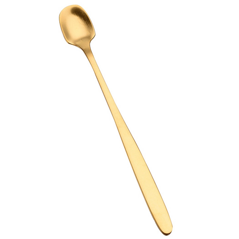 12 vnt / rinkinys Prabangus kavos šaukštas Nerūdijantis plienas Auksinis Mini šaukštelis Cukraus Desertinis Šaukštelis Ledų Sriubos Šaukštelis Virtuvės reikmenys