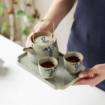 Керамичен поднос за чай Поднос от каменинови изделия Dry-Bulb Disk Саксия Лагерна тенджера Torr Fruit Cha Dian Pan Kung Fu Чаена чинийка Поднос за чай Чаена маса