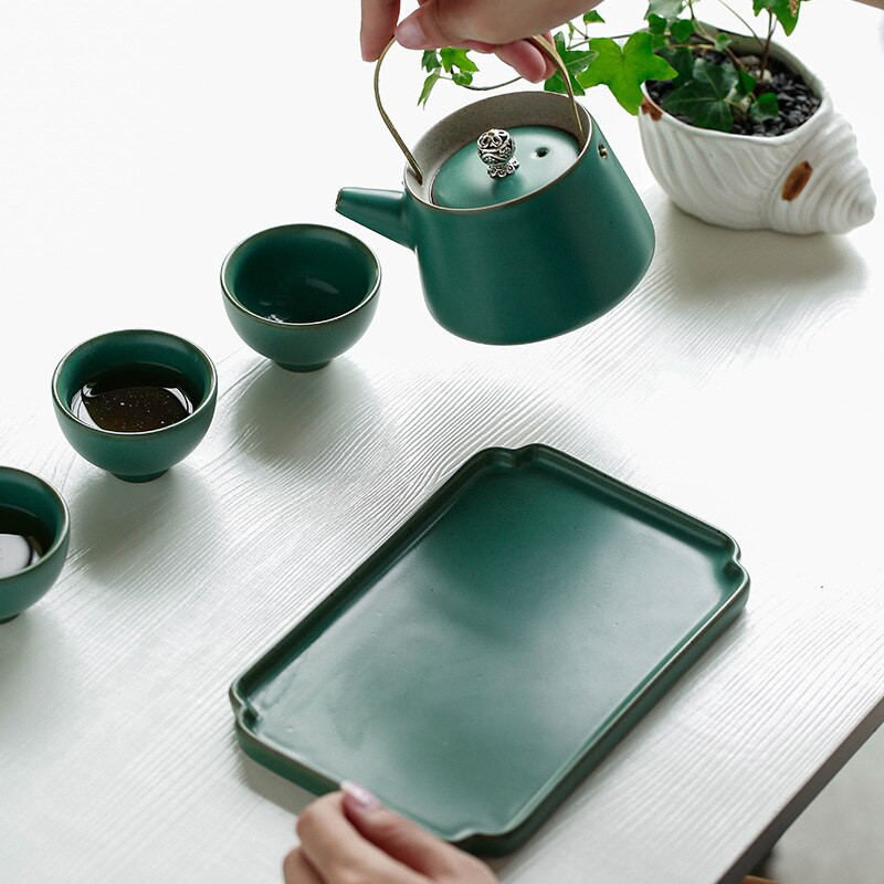 Tavă de ceai din ceramică Tavă din gresie cu becuri uscată Ghiveci cu purtător de fructe Torr Cha Dian Pan Farfurie de ceai Kung Fu Tavă de ceai Masă de ceai