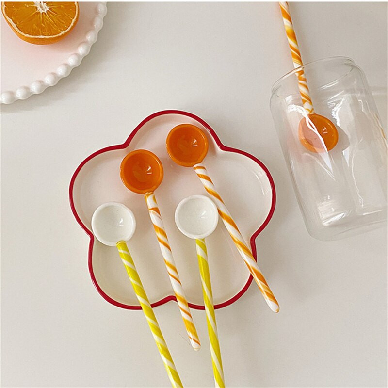 Ukrasni spiralni vitraji s dugom drškom Kava Mlijeko Žlica za sladoled Lizalica Desert Koktel Miješanje Chic Party Posuđe