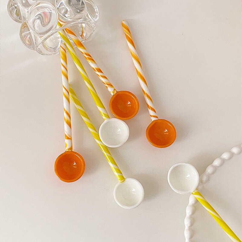 Ukrasni spiralni vitraji s dugom drškom Kava Mlijeko Žlica za sladoled Lizalica Desert Koktel Miješanje Chic Party Posuđe