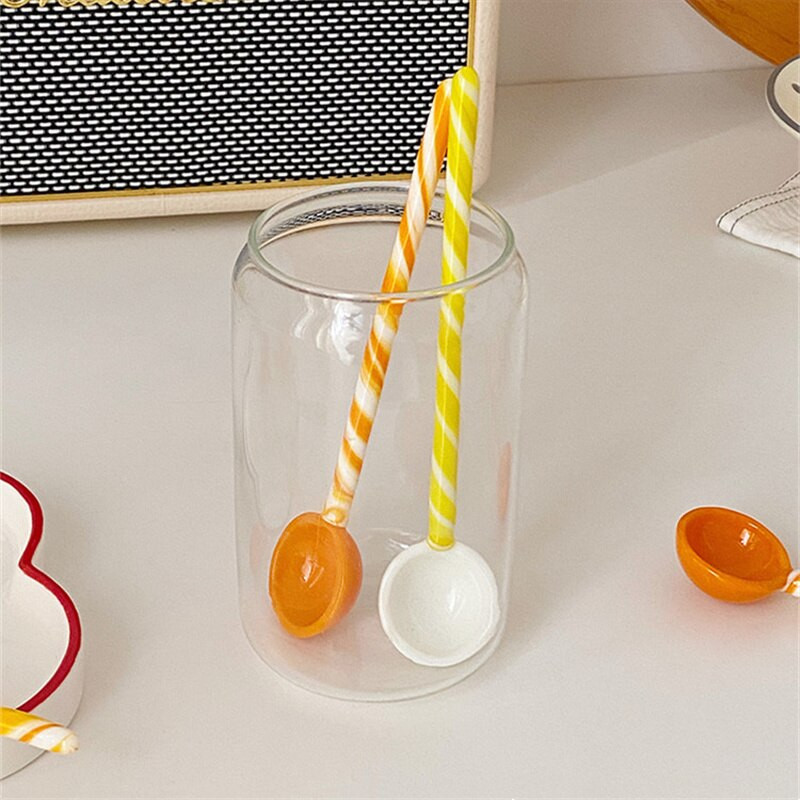 Ukrasni spiralni vitraji s dugom drškom Kava Mlijeko Žlica za sladoled Lizalica Desert Koktel Miješanje Chic Party Posuđe