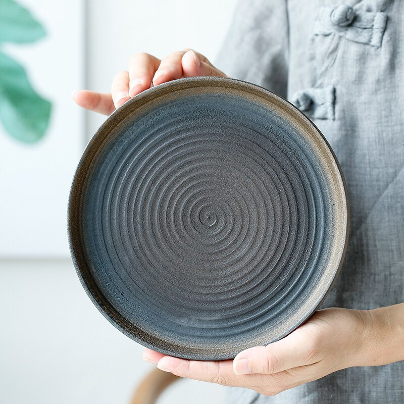 Posuda od kamenine Retro vodena žarulja Disk Lonac Ležaj Posuda za čaj Tanjurić Keramička kraljica Yuan Cha Pan Čajni stol TeaCeremony Porculan