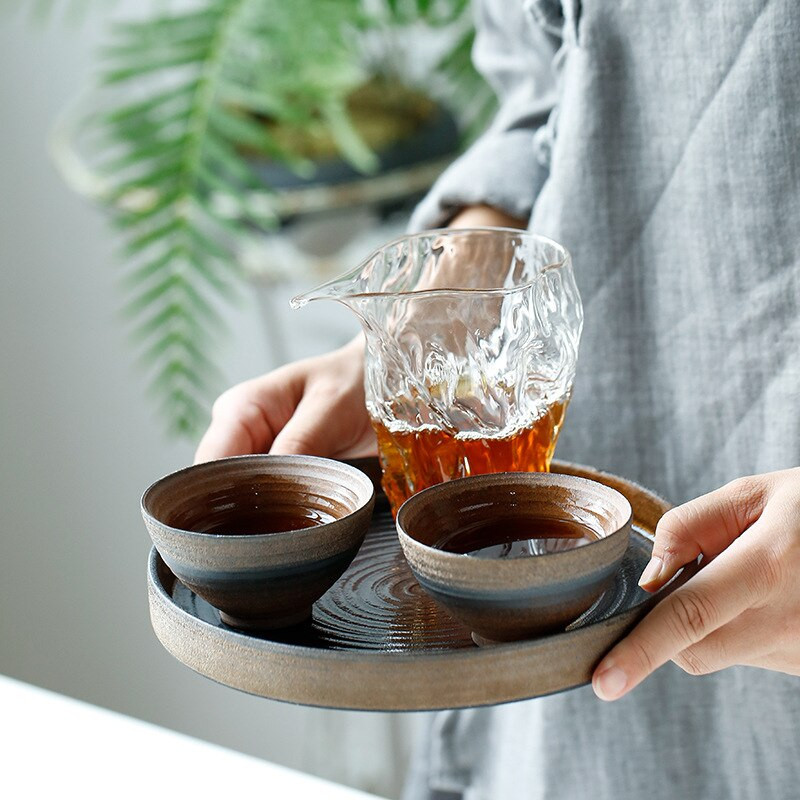 Posuda od kamenine Retro vodena žarulja Disk Lonac Ležaj Posuda za čaj Tanjurić Keramička kraljica Yuan Cha Pan Čajni stol TeaCeremony Porculan