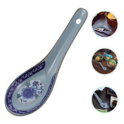 10 komada keramičke žlice u kineskom stilu Žlica za juhu Žlica za rižu i kašu Žlica za miješanje Kuhinjski pribor za kuhanje Posuđe