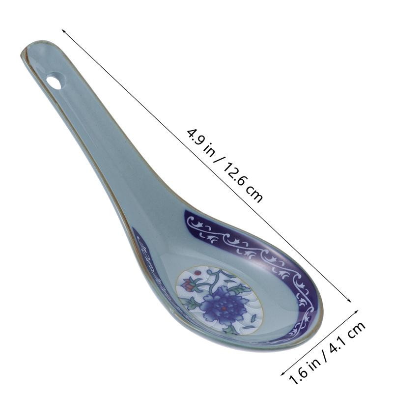 10 bucăți lingură din ceramică în stil chinezesc lingură pentru supă orez terci de orez lingură pentru amestecare ustensile de gătit veselă