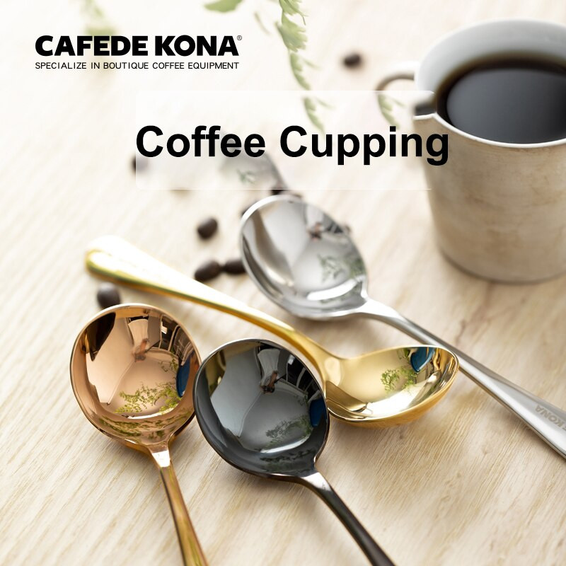 CAFEDE KONA Žlica za šalice od nehrđajućeg čelika, profesionalni alati za kuhanje šalica za bariste Žlica za kavu, dostupne su 4 boje