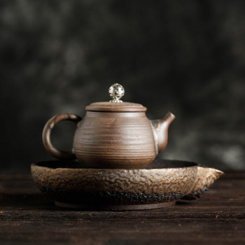Кръгла саксия Лагер Винтидж Съхранение Tor Hu Dian Керамична суха крушка Маса Kung Fu Чай Поднос за чай Китайска маса за чай Чаена церемония