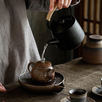 Кръгла саксия Лагер Винтидж Съхранение Tor Hu Dian Керамична суха крушка Маса Kung Fu Чай Поднос за чай Китайска маса за чай Чаена церемония