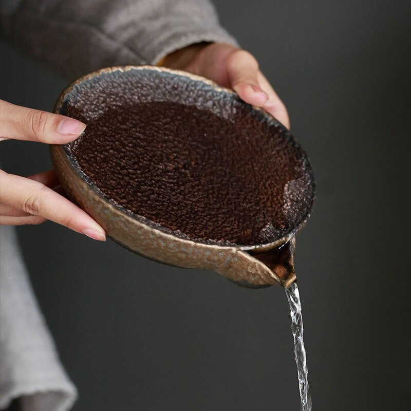 Apvalus puodo guolis Vintage Sandėliukas Torr Hu Dian Keraminis sausas lempučių stalas Kung Fu arbatos padėklas Kinų arbatos stalo arbatos ceremonija