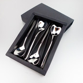 Кафена лъжица във формата на сърце Десертна захар Лъжици за разбъркване Чаена лъжичка Сервизи Кухненски аксесоари от неръждаема стомана 4 бр./компл.