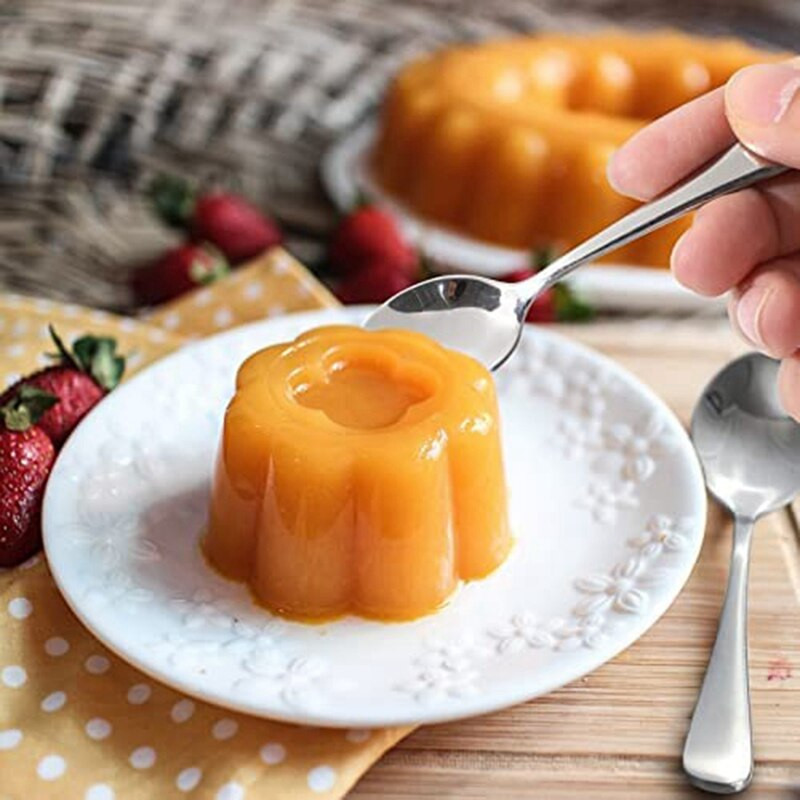 Nová 6-dielna lyžička na espresso, mini lyžička na kávu z nehrdzavejúcej ocele s priemerom 4,7 palca, lyžička na dezert