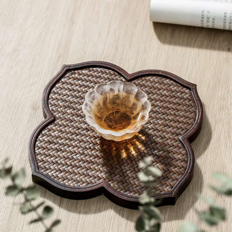 Sunkus bambuko arbatos stalo padėklas Bambuko kilimėlis Bambuko kilimėlis lėkštė Zen puodo padėklas Buitinis mažas arbatos padėklas arbatos rinkinys serviravimo padėklai Kavos padėklas