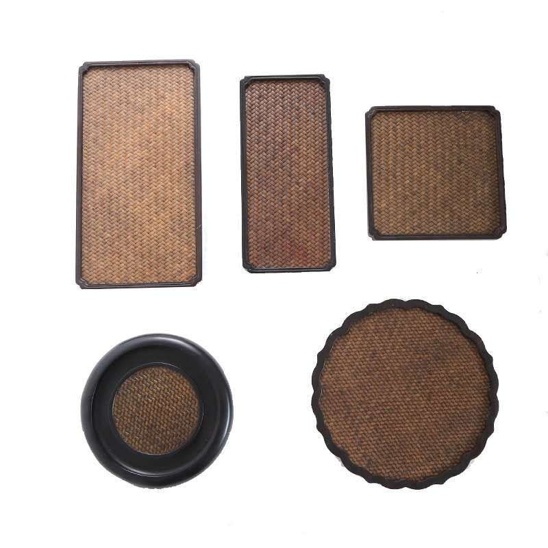 Sunkus bambuko arbatos stalo padėklas Bambuko kilimėlis Bambuko kilimėlis lėkštė Zen puodo padėklas Buitinis mažas arbatos padėklas arbatos rinkinys serviravimo padėklai Kavos padėklas