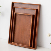 Tavă dreptunghiulară din lemn de bambus pentru ceai Tavă din lemn masiv Tavi pentru ceai de ceai Tavă cu suport Tavă din lemn pentru cină pentru hotel Tavă de depozitare Veselă