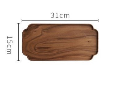 Tavă de servire pentru ceai Kungfu din lemn Tavă dreptunghiulară de nuc negru Tavă creativă din dantelă Tavă din lemn în stil chinezesc Tavă de ceai chinezească