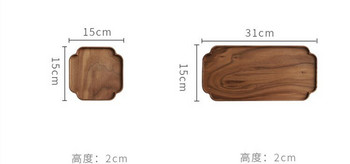 Ξύλινος δίσκος σερβιρίσματος τσαγιού Kungfu Μαύρος Ορθογώνιος δίσκος αποθήκευσης Καρυδιά Δημιουργικός δίσκος δαντέλας Ξύλινος δίσκος κινέζικου στυλ κινέζικος δίσκος τσαγιού