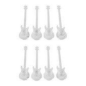 Gitarové kávové lyžičky, 8 ks nerezových hudobných kávových lyžičiek, čajových lyžičiek, miešacích lyžičiek a lyžičiek na cukor (strieborné)