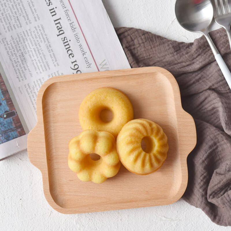 Farfurie solidă din lemn, dreptunghiulară, ecologică, farfurie din lemn, vase cu fructe, tavă de ceai cu mâner, set de veselă pentru desert