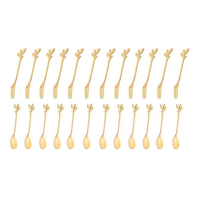 KARŠTAS IŠPARDAVIMAS 24 pakuotės nerūdijančio plieno šakučių ir šaukštų rinkinio, ledų arbatos arbatos kavos šaukšto stalo reikmenys virtuvės indai