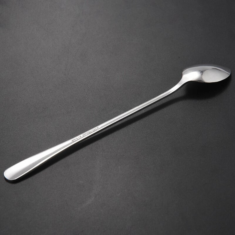 Naujas 3 vnt ilgos rankenos nerūdijančio plieno arbatos kavos šaukštas kokteilių ledų šaukštas šaukštas stalo įrankiai smaili galvutė