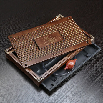 Δίσκος τσαγιού από μασίφ ξύλο Αποθήκευση νερού Σετ τσαγιού Kung Fu Συρτάρι Τραπέζι τσαγιού Εργαλεία Τελετών Κινέζικου τσαγιού Τραπέζι τσαγιού