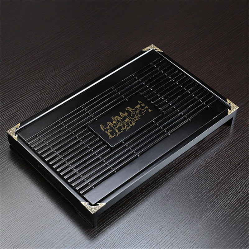 Medžio masyvo arbatos padėklas Drenažas Vandens saugykla Kung Fu arbatos rinkinys Stalčių arbatos stalo stalas Kinų arbatos ceremonijos įrankiai Arbatos stalas