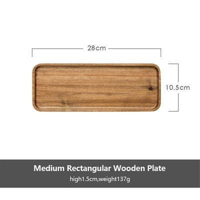 Tavă japoneză din lemn Vesături de masă Sufragerie de uz casnic Tavă dreptunghiulară din lemn pentru ceai Fructe Desert Desert Tavă pentru tort