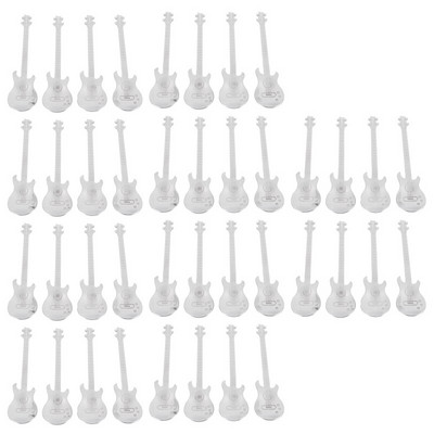 Lingurițe de cafea pentru chitară, 40 de bucăți lingurițe muzicale de cafea din oțel inoxidabil Lingurițe de amestecare lingură de zahăr (argintiu)