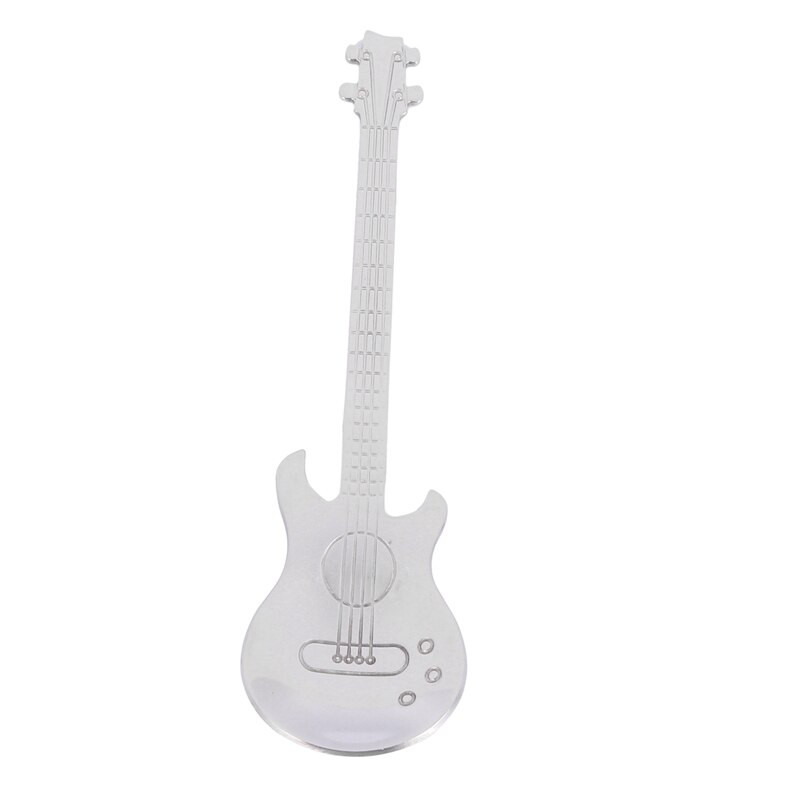 Kavos šaukšteliai gitara, 16 vnt nerūdijančio plieno muzikiniai kavos šaukštai arbatiniai šaukšteliai maišymo šaukšteliai cukraus šaukštelis (sidabras)