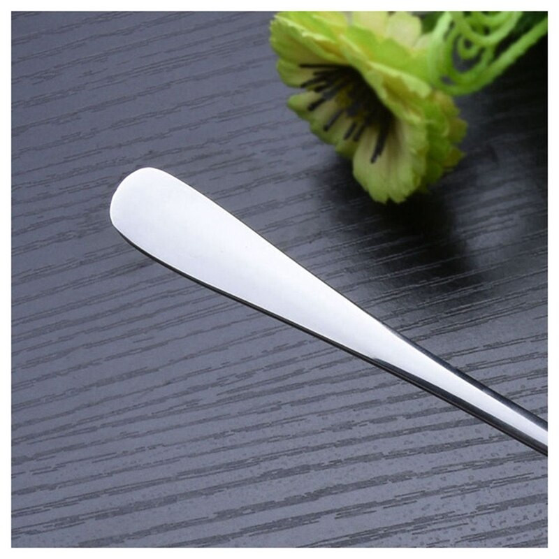 Forró SV-12 db hosszú nyelű rozsdamentes acél tea kávéskanál fagylalt evőeszköz