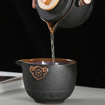 Висококачествен китайски чай Пътуващ сервиз за чай Kung Fu TeaSet Керамичен преносим чайник Порцеланов чайник Gaiwan Чай Чаши за чай Церемония