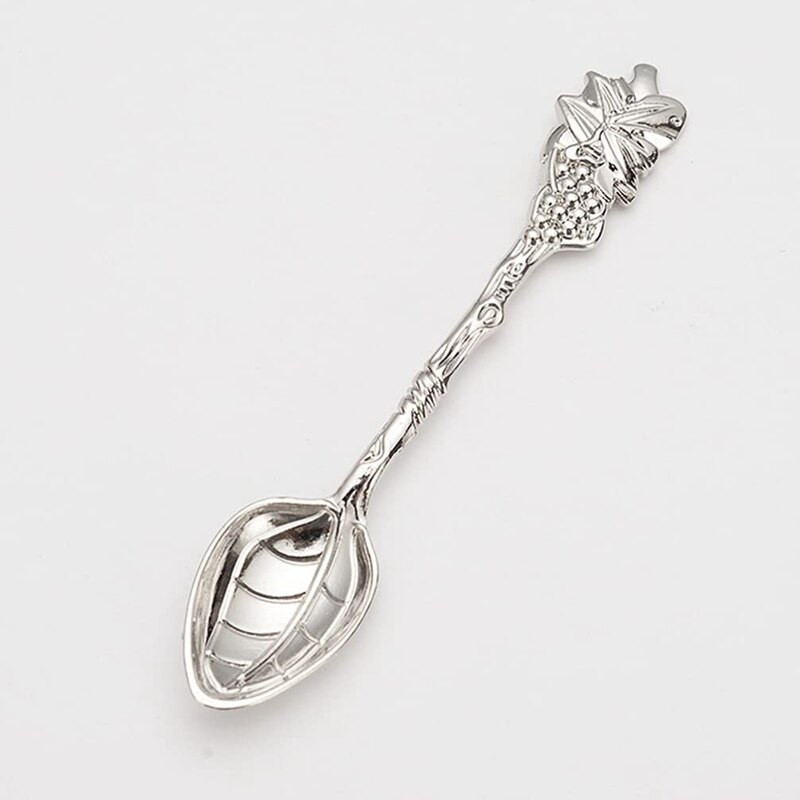 4Pcs Retro Palace Style Žličica za kavu Žličica za desert Mala žličica Žličica Golden Grape Kava Žličica za kolač