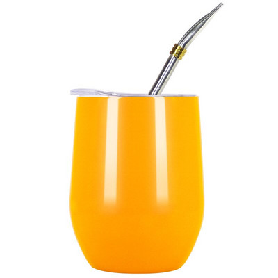 Yerba Mate moliūgų rinkinys su dviguba sienele nerūdijančio plieno Mate arbatos puodeliu ir Bombilla rinkiniu, kurį sudaro Yerba Mate moliūgas (puodelis) su viena bomba