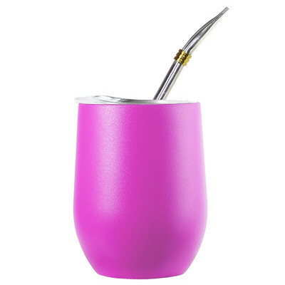 Yerba Mate moliūgų rinkinys su dviguba sienele nerūdijančio plieno Mate arbatos puodeliu ir Bombilla rinkiniu, kurį sudaro Yerba Mate moliūgas (puodelis) su viena bomba