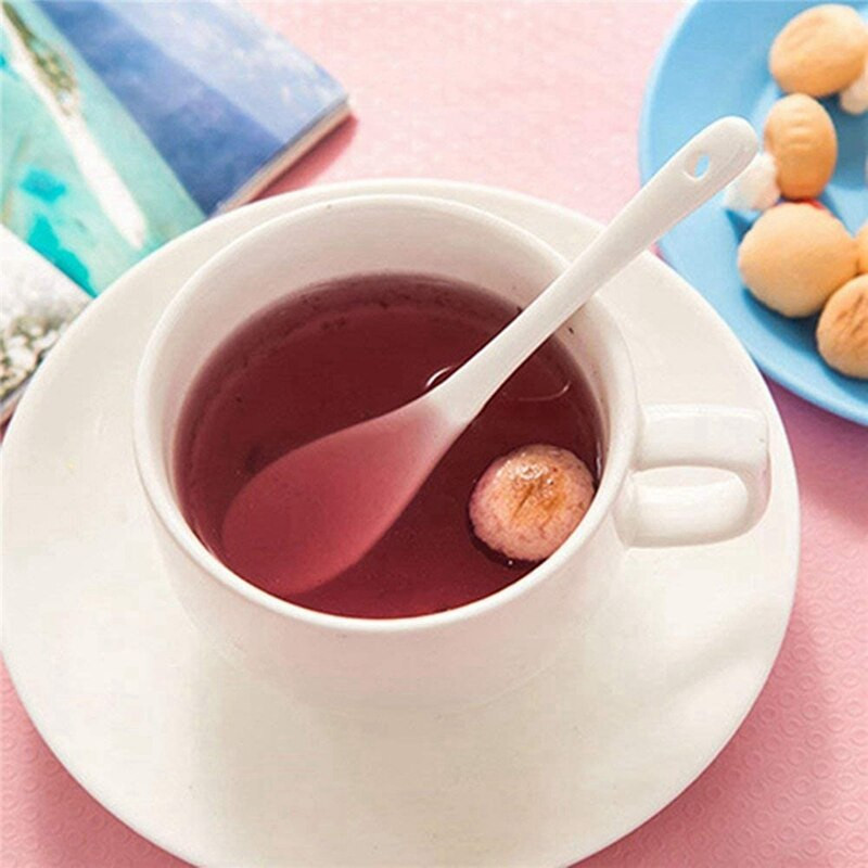 10 bucăți linguri de porțelan alb cu ouă linguri din ceramică lingură de cafea lingură de desert lingură de mocha pentru servire