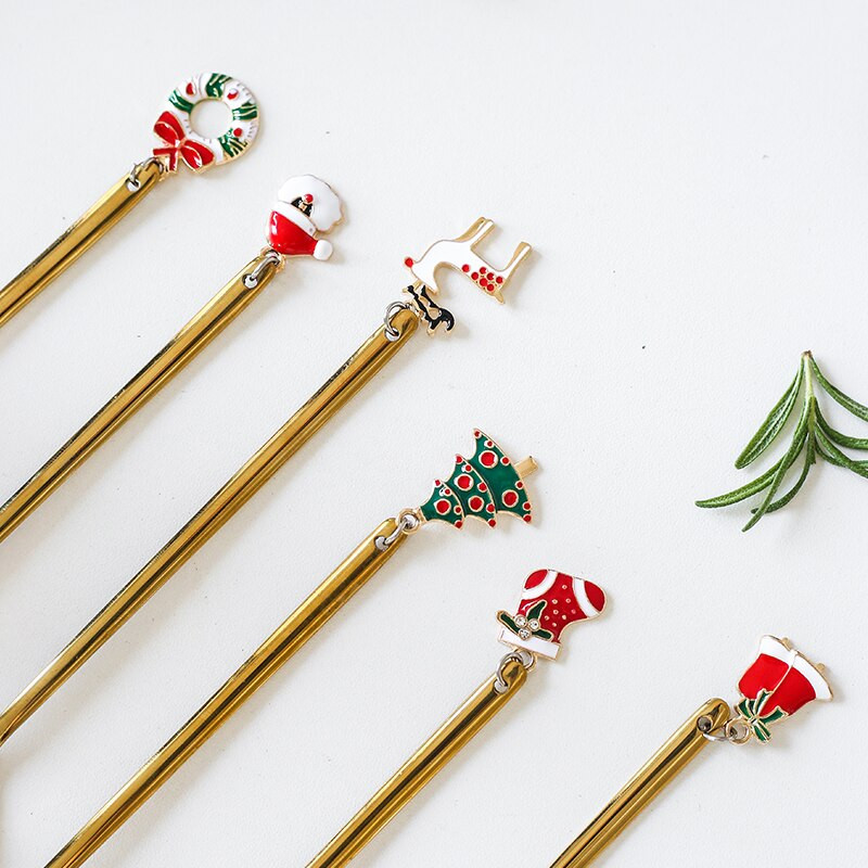 6PCS setovi žlica za kavu i vilice Žlica za kavu Kreativna žlica za desert Lopata Božićni poklon Kutija Žlica za miješanje Božićni dar