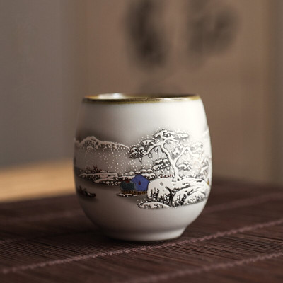 Китайски Ru Kiln Посуда Чаени чаши ChaZhan Anti Scaling Retro Teacup Ceramic Multicolor Master Personal Single Cup Drinkware