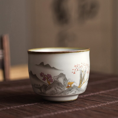 Китайски Ru Kiln Посуда Чаени чаши ChaZhan Anti Scaling Retro Teacup Ceramic Multicolor Master Personal Single Cup Drinkware