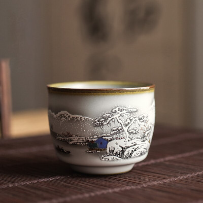 Китайски Ru Kiln Посуда Чаени чаши ChaZhan Anti Scaling Retro Teacup Ceramic Multicolor Master Personal Single Cup Drinkware